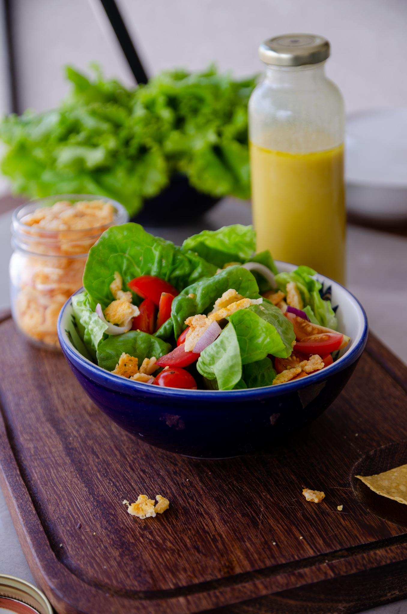 Crisp de parmesão para saladas