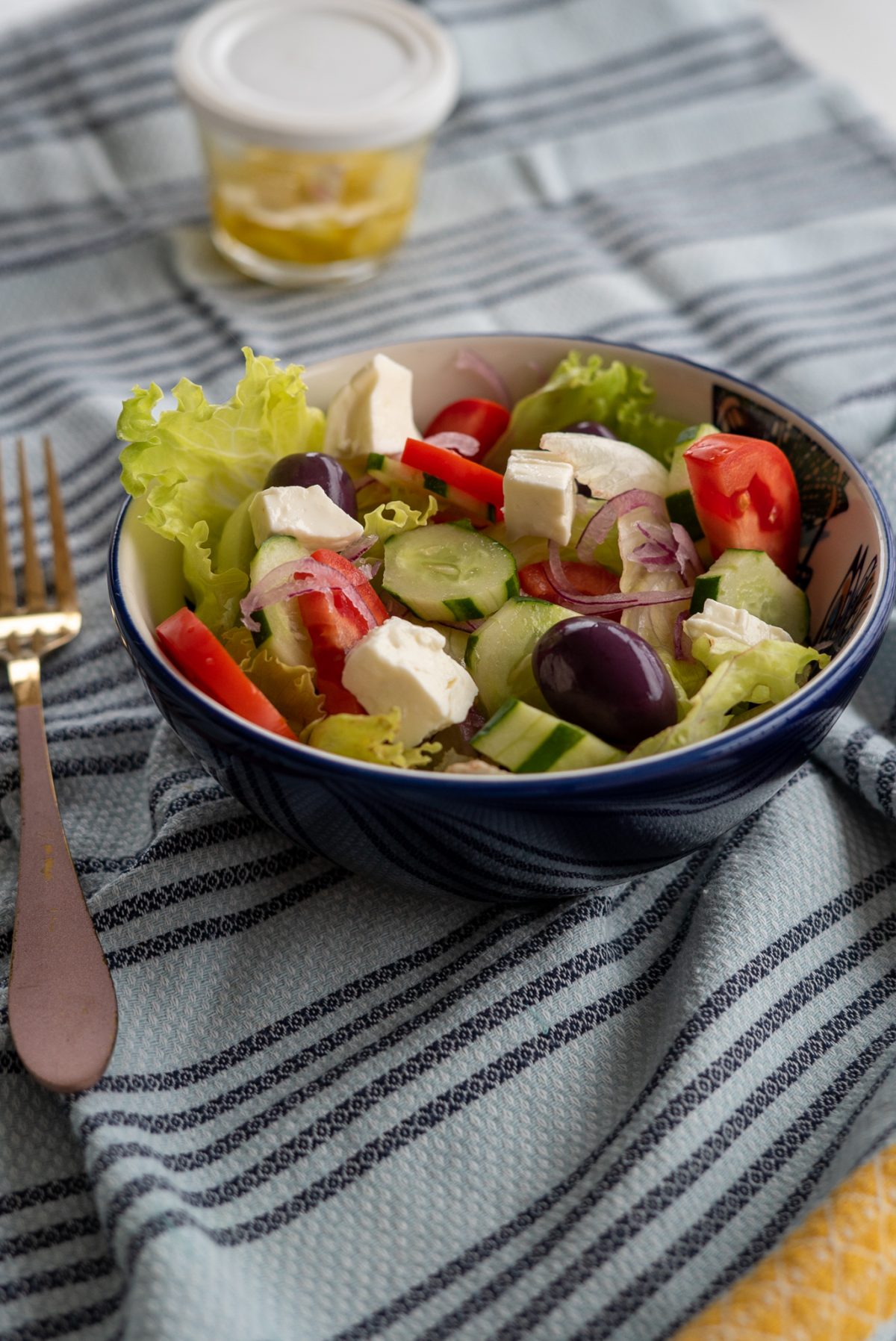 Salada grega com alface